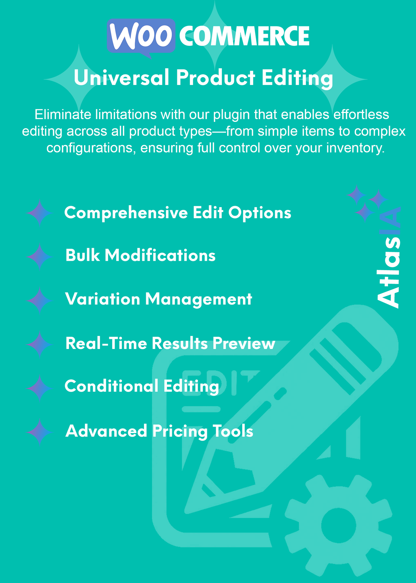 AtlasIA AI WooCommerce Bulk Product SEO Edit Plugin