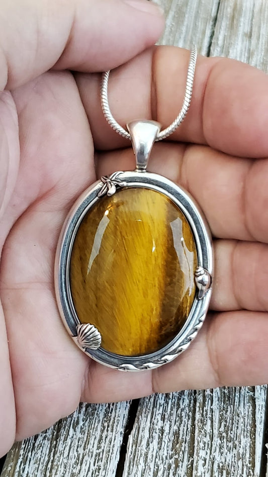 African Tiger Eye Pendant, Stone of Protection and Clarity