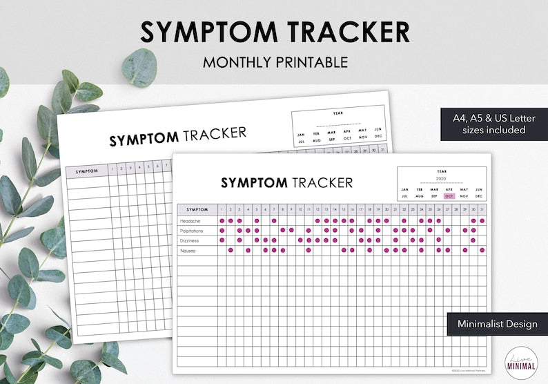 Printable Symptom Tracker | Chronic Illness/Pain Monitor_BrainAcademy.store