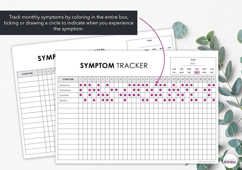 Printable Symptom Tracker | Chronic Illness/Pain Monitor_BrainAcademy.store