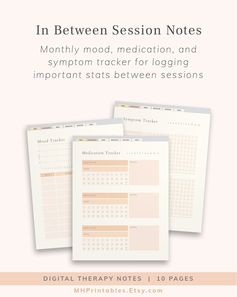 Digital Therapy Journal: Session Notes for Goodnotes & Tablets_BrainAcademy.store