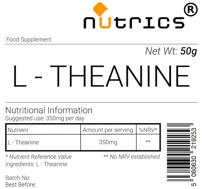 Nutrics® L-Theanin 50 g: Gehirn-Booster für Schlaf und Gedächtnis