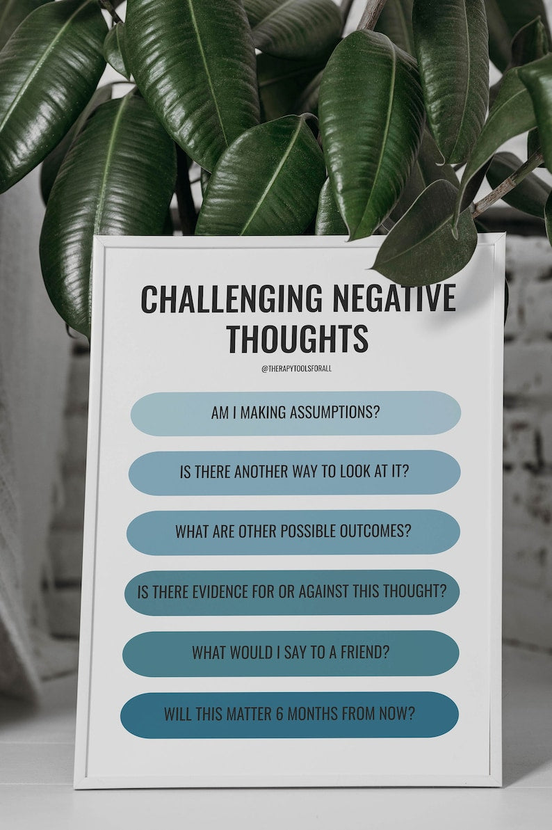 CBT Negative Thoughts Digital Print: Therapist's Toolkit_BrainAcademy.store