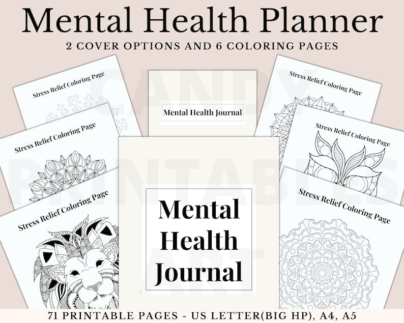 Printable Mental Health Planner: Track Anxiety, Moods, and Wellness_BrainAcademy.store