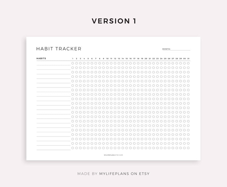 Druckbarer Habit Tracker | 30-Tage-Challenge | Landschaftslayout