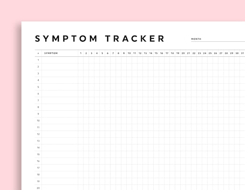 Editable Symptom Tracker for Chronic Illness_BrainAcademy.store