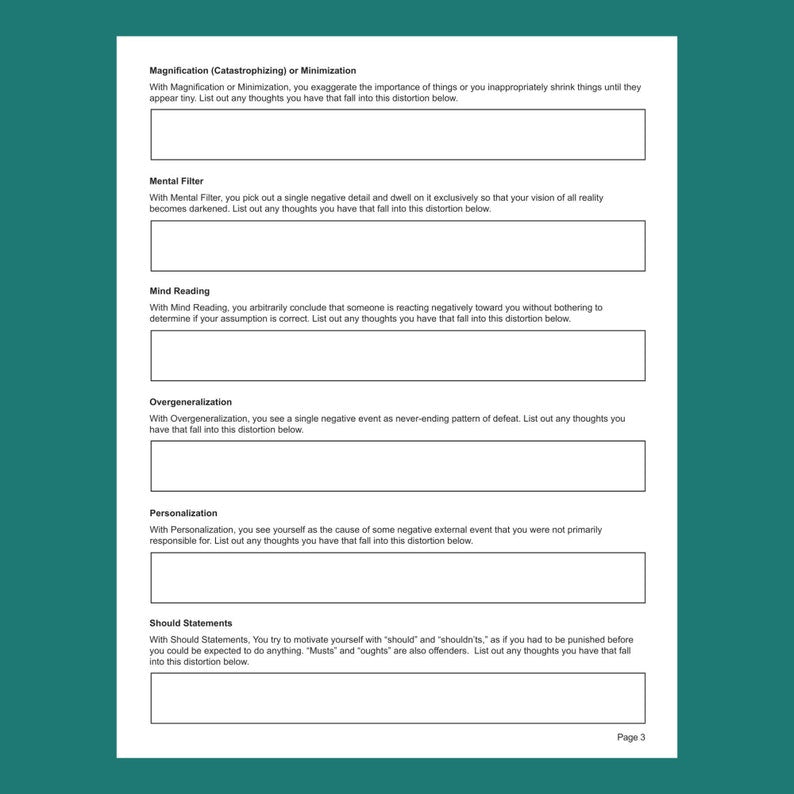 Cognitive Distortions Worksheet | Fillable PDF for Mental Health Professionals_BrainAcademy.store