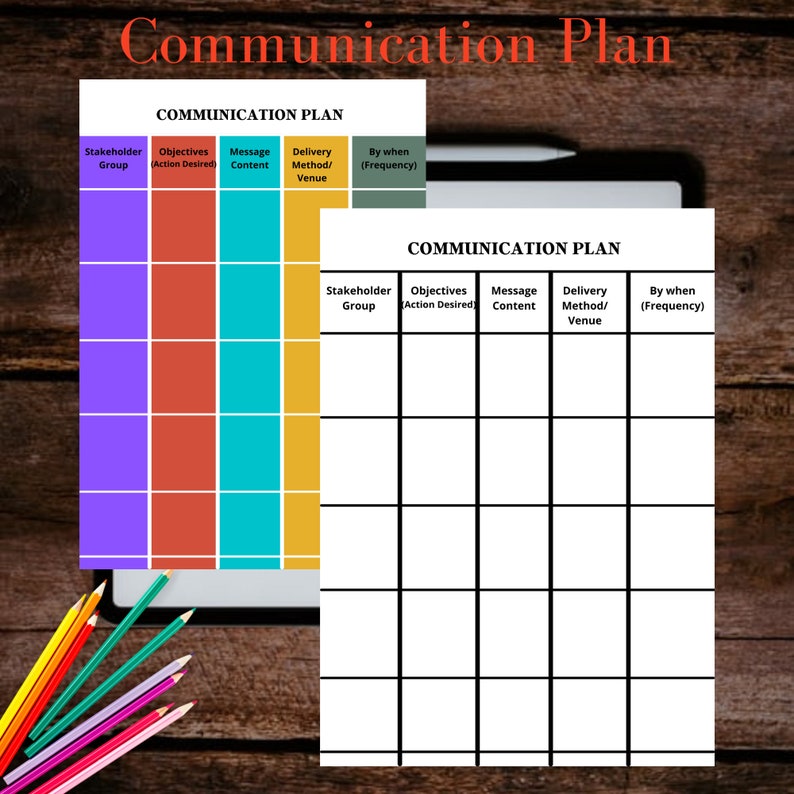 Printable Communication Plan Template