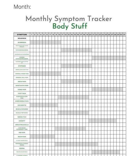 Daily Symptom Tracker for Chronic Illness: Month-Long Monitoring_BrainAcademy.store