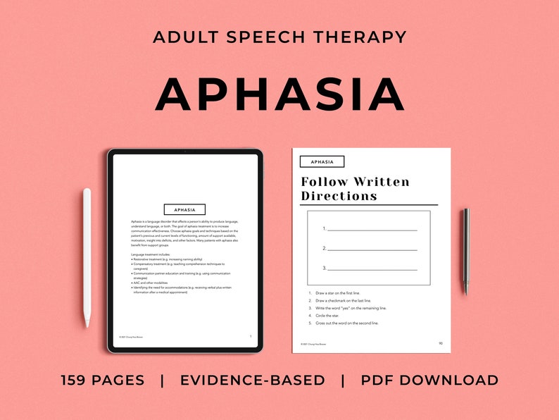 Aphasia Therapy Toolkit: Patient Handouts, Worksheets, Resources_BrainAcademy.store