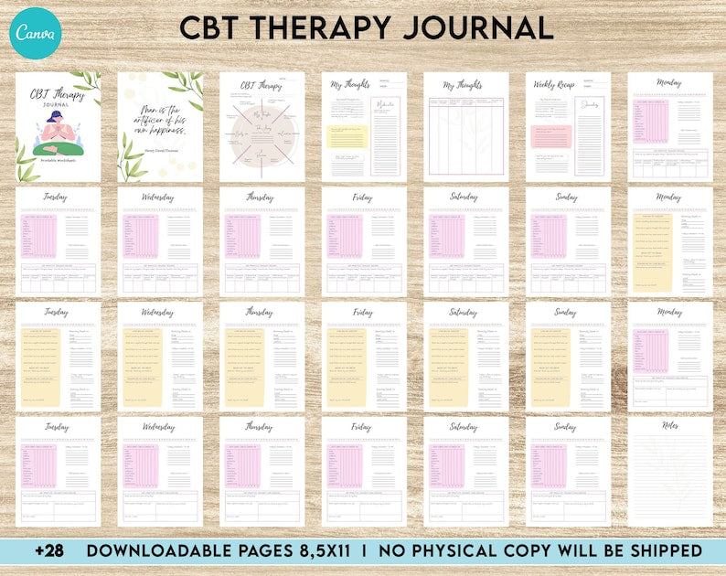 CBT Mastery: Tagebuch, Arbeitsblatt, Planerpaket