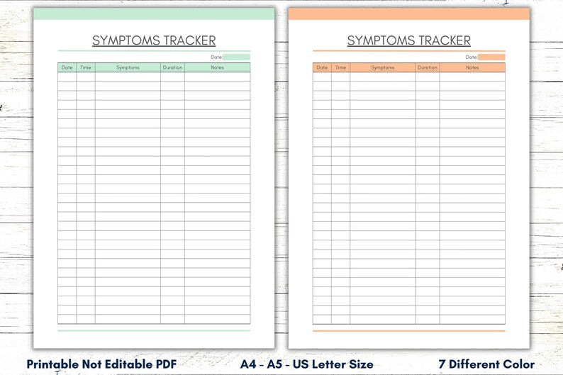 Printable Symptom & Health Tracker_BrainAcademy.store