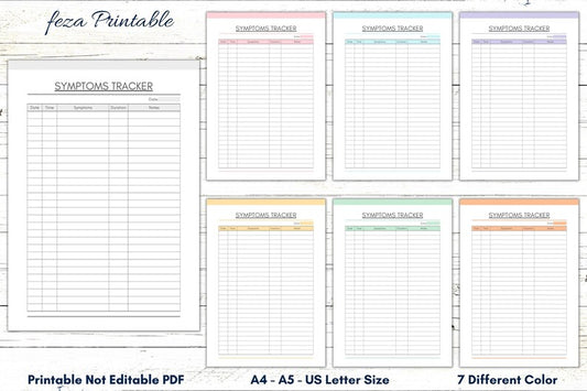 Printable Symptom & Health Tracker_BrainAcademy.store