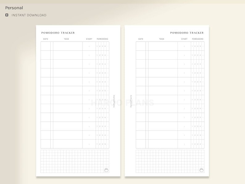 Printable Pomodoro Planner Inserts for Time Management_BrainAcademy.store