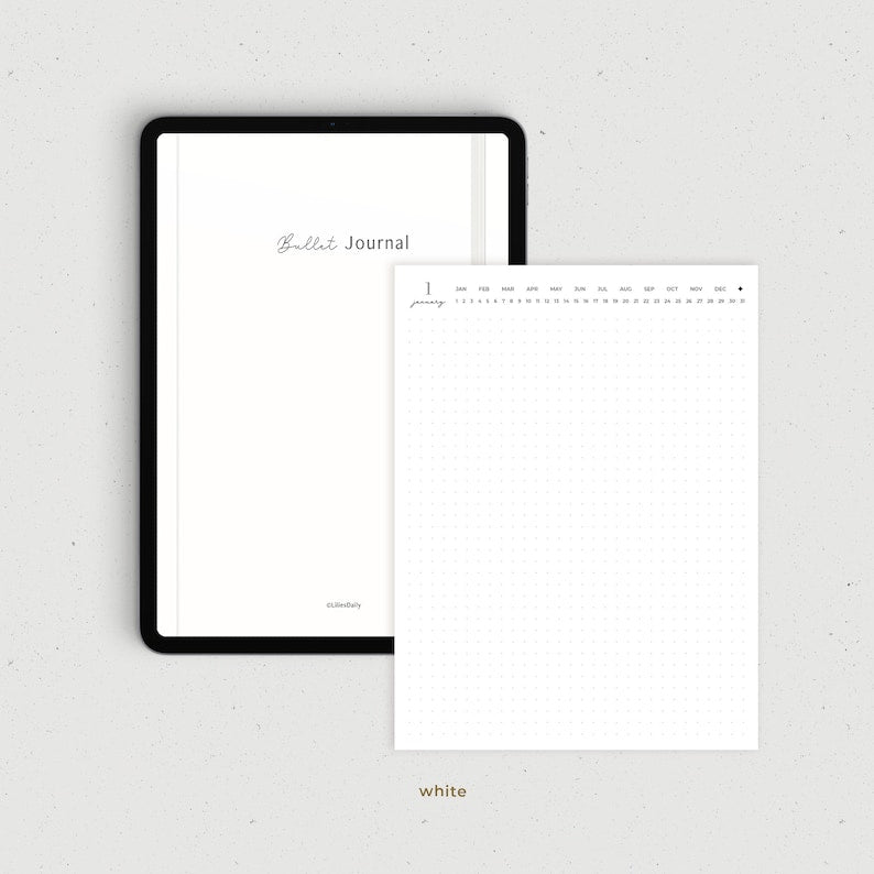 Minimalistisches digitales Bullet Journal von Goodnotes