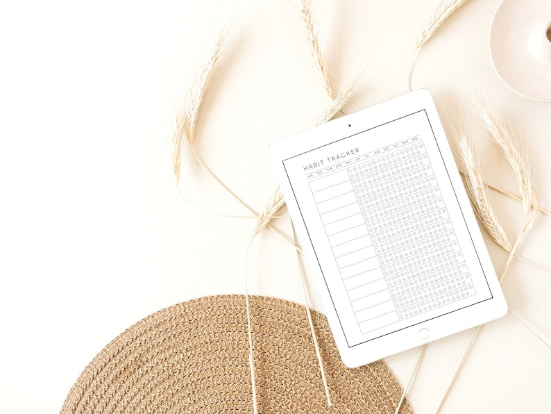 Minimalist Habit Tracker | Goodnotes/Notability | Editable & Printable_BrainAcademy.store