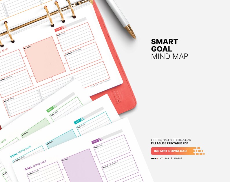 SMART Goal Mapping for Productivity and Success_BrainAcademy.store