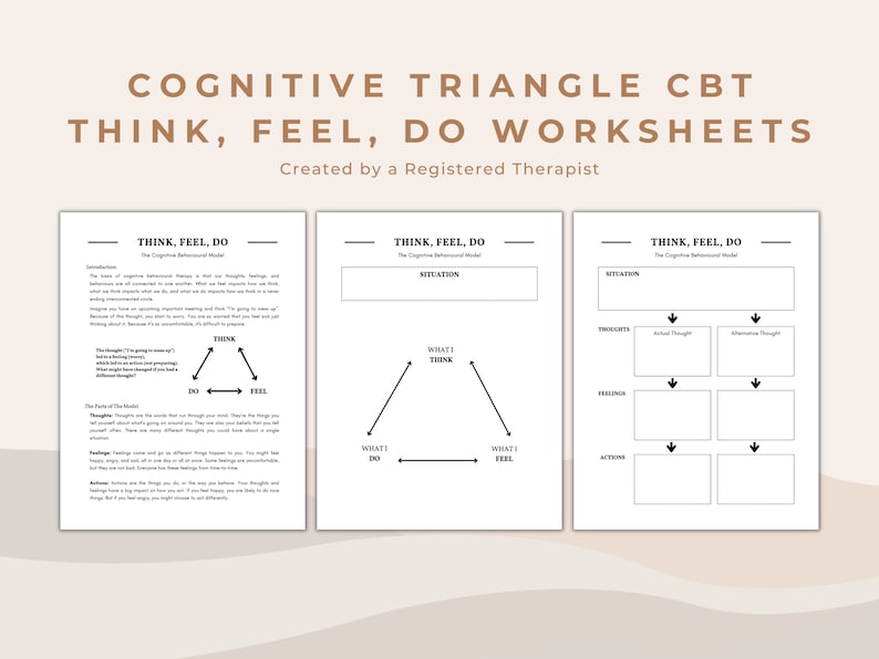 CBT Triangle: Worksheets for Therapist & Mental Health_BrainAcademy.store