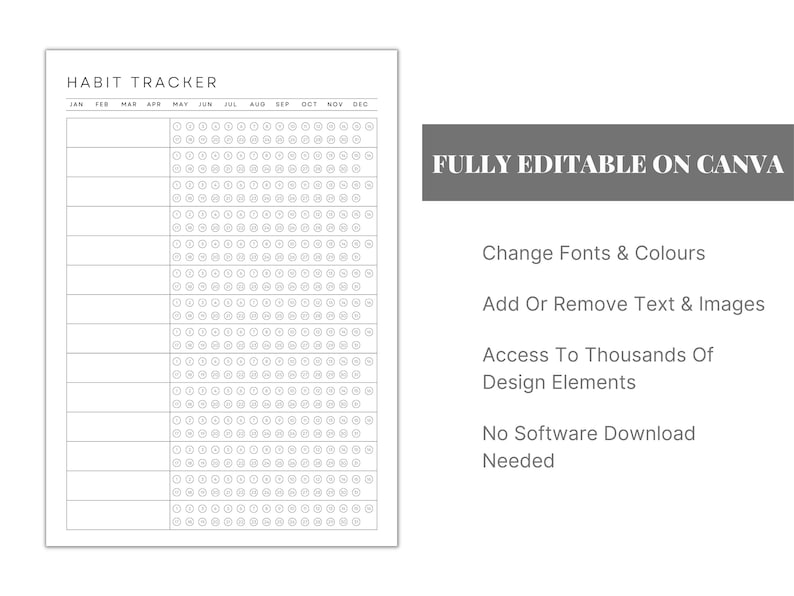 Minimalist Habit Tracker | Goodnotes/Notability | Editable & Printable_BrainAcademy.store