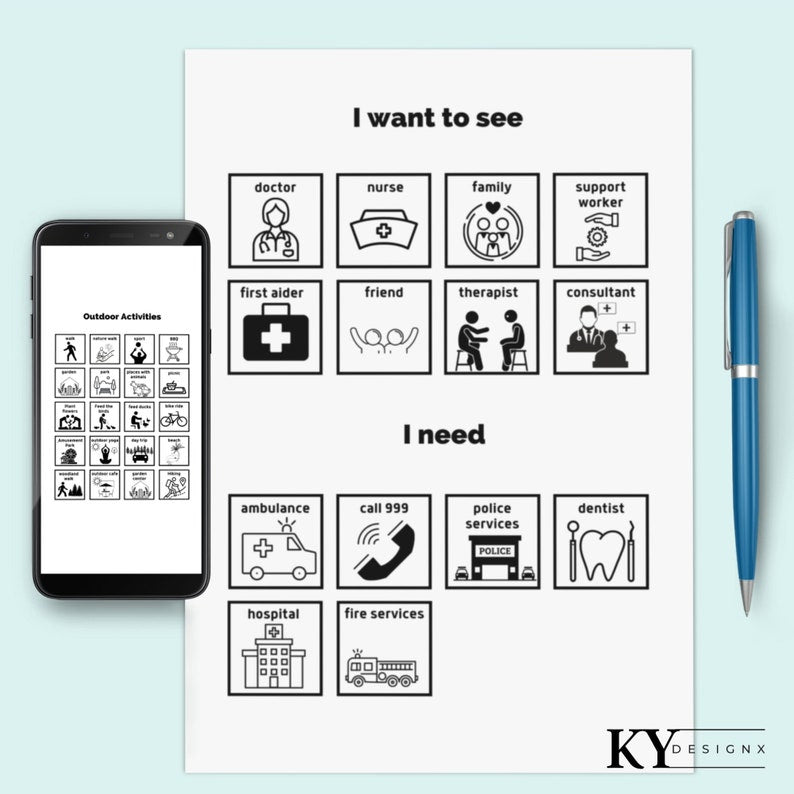 Printable Communication Cards for Speech and Cognitive Support