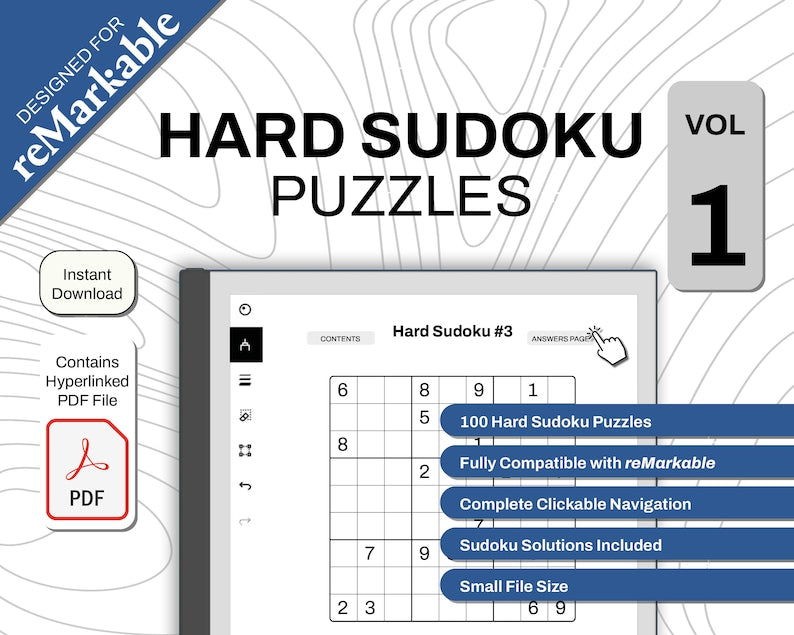 reMarkable Sudoku Band 1 PDF-Vorlage