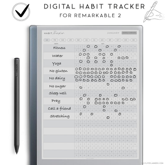 Bemerkenswerter digitaler Planer: Verfolgen Sie Gewohnheiten, Ziele und Motivation