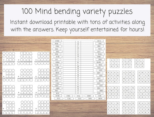 100+ Brain-Twisting Puzzles for Adults & Teens_BrainAcademy.store