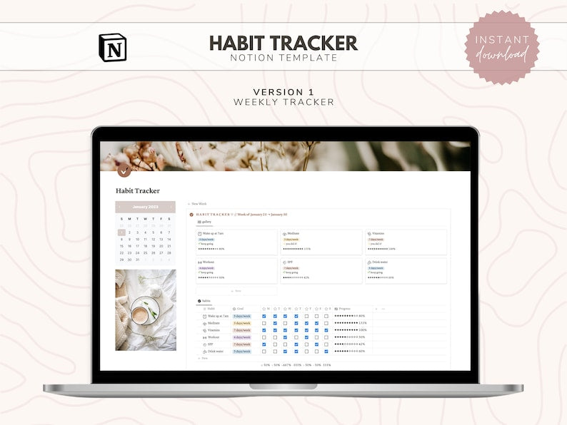 Notion Habit Tracker Dashboard | Digital Daily Tracker_BrainAcademy.store