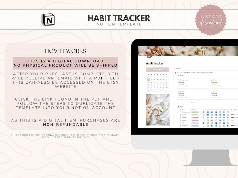 Notion Habit Tracker Dashboard | Digital Daily Tracker_BrainAcademy.store