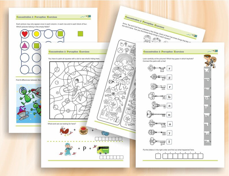 Concentration & Perception Workbook for Kids (Age 8+)_BrainAcademy.store