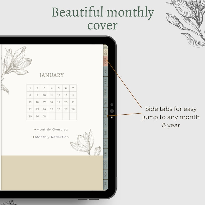 GoodNotes Digital Journal: Hyperlinked 365-Day Planner with Vintage Pastel Aesthetic_BrainAcademy.store