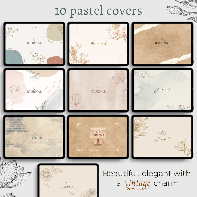 GoodNotes Digital Journal: Hyperlinked 365-Day Planner with Vintage Pastel Aesthetic_BrainAcademy.store