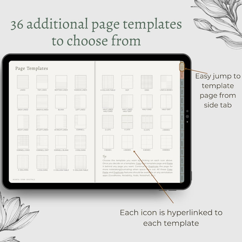 GoodNotes Digital Journal: Hyperlinked 365-Day Planner with Vintage Pastel Aesthetic_BrainAcademy.store