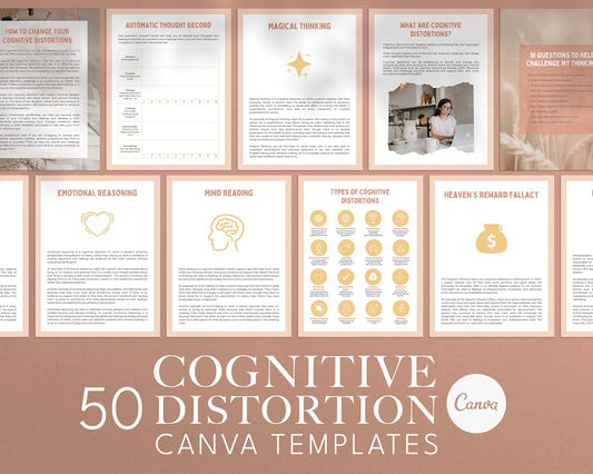 CBT Cognitive Distortion Toolkit: Templates, Worksheets, Flashcards_BrainAcademy.store