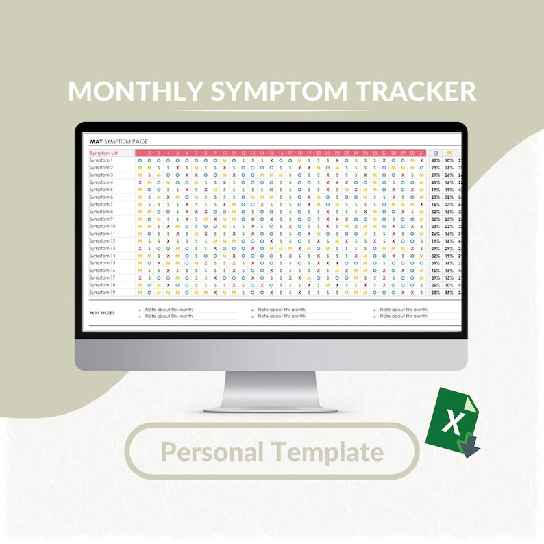 Monthly Symptom Tracker: Track Pain, Health, Frequency_BrainAcademy.store