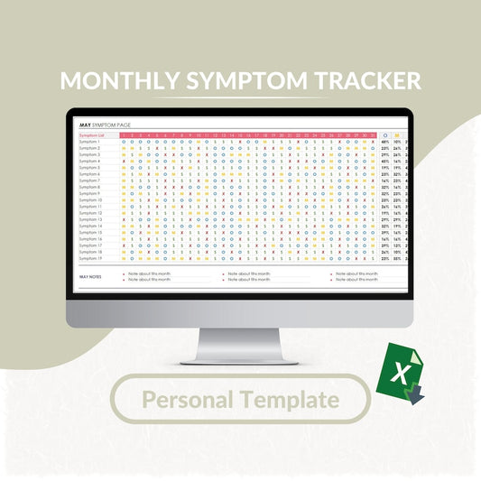 Monthly Symptom Tracker: Track Pain, Health, Frequency_BrainAcademy.store