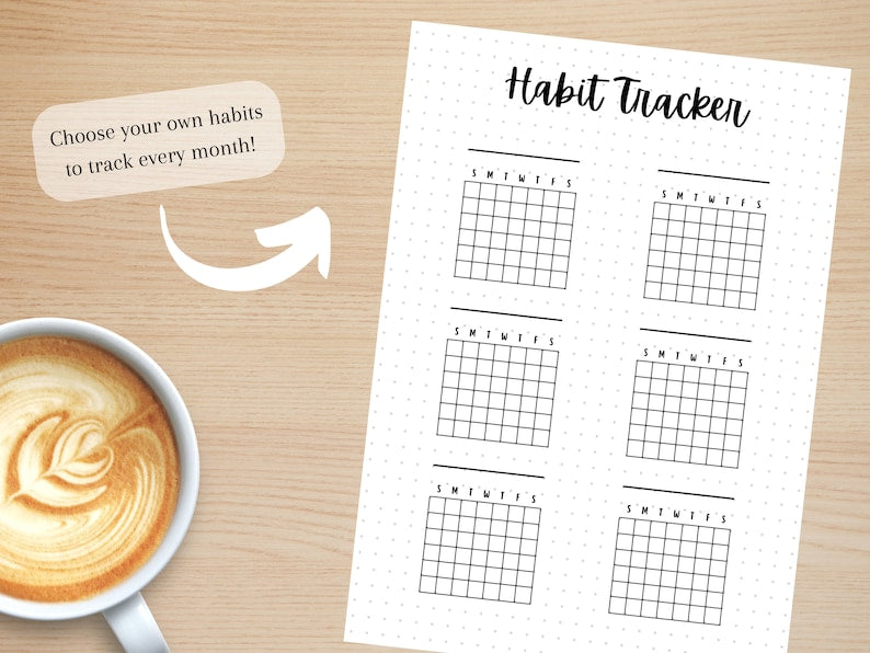 Druckbare Habit-Tracker-Tagebuchseite