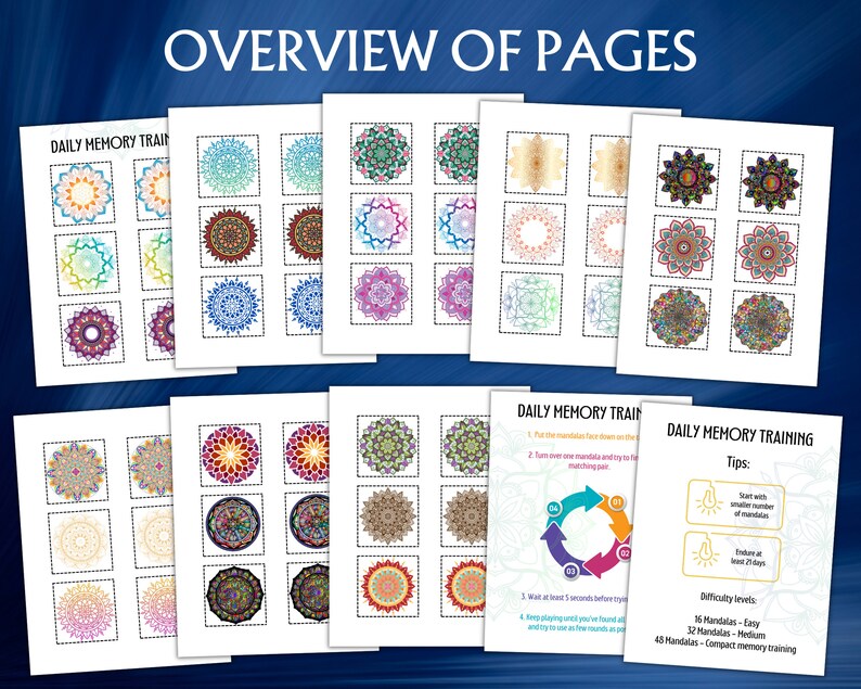 Tägliches Mandala-Gedächtnistraining und -Verbesserung