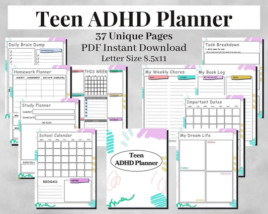 ADHD Essential Planner for Teens_BrainAcademy.store