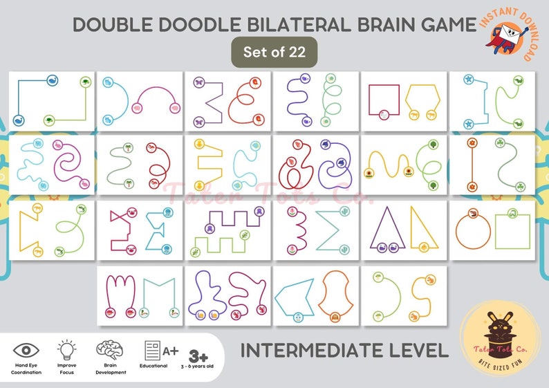 Double Doodle Bilaterales Denkspiel: Mittelstufe