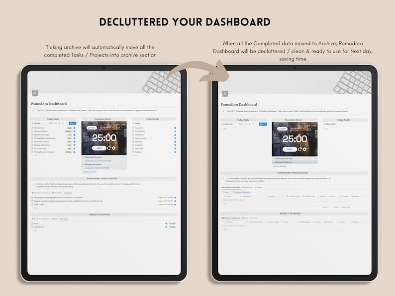 Notion Template for Pomodoro Productivity and Time Management_BrainAcademy.store