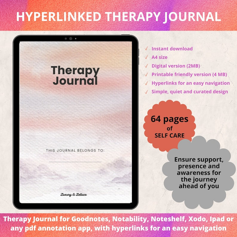 Digital Therapy Journal for Anxiety & Self-Care_BrainAcademy.store