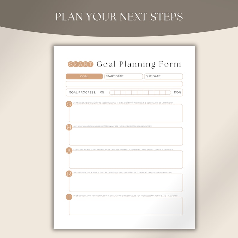 SMART Goal Setting Templates for Growth_BrainAcademy.store