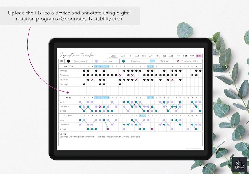 Printable Symptom Tracker for Chronic Illness or Pain_BrainAcademy.store