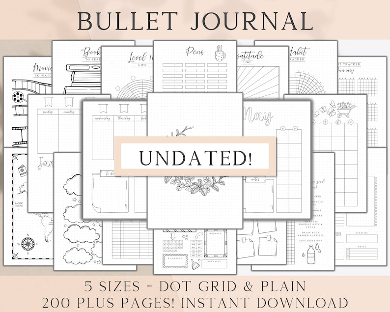 Undated Bullet Journal Printables_BrainAcademy.store