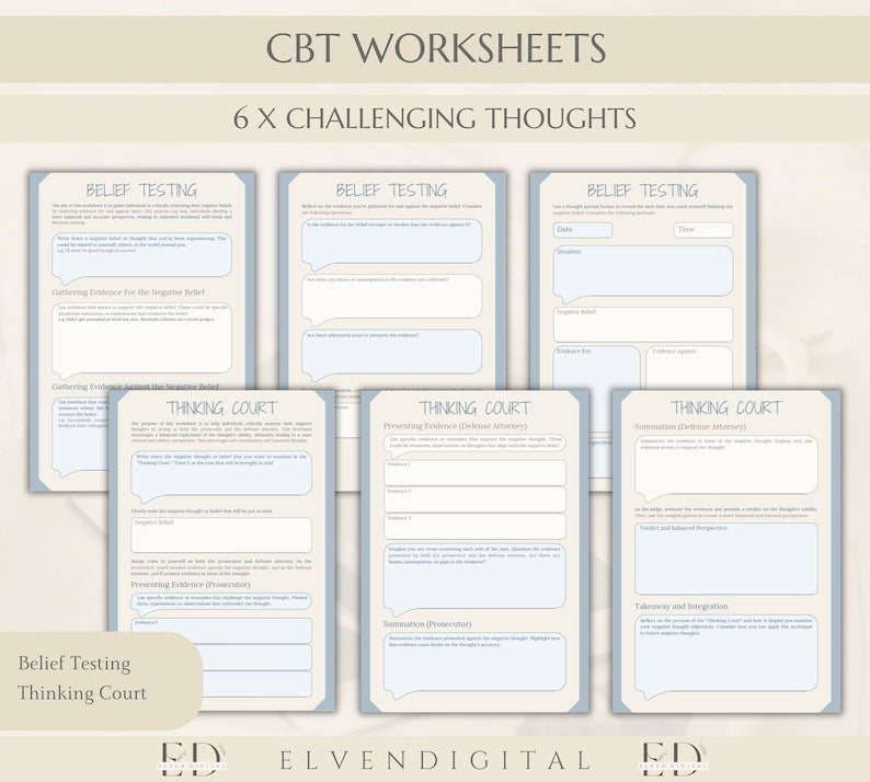 Grundlagen der CBT-Therapie: Arbeitsblätter, Handouts und Karten zu Bewältigungsfähigkeiten