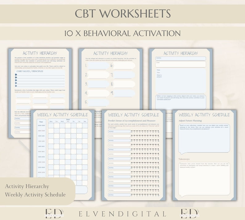 CBT Therapy Essentials: Worksheets, Handouts, and Coping Skills Cards_BrainAcademy.store