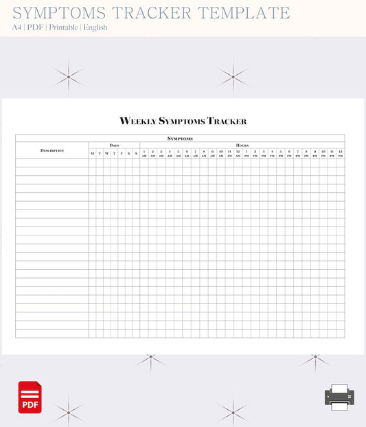 Printable Weekly Symptom Tracker (A4 Landscape)_BrainAcademy.store