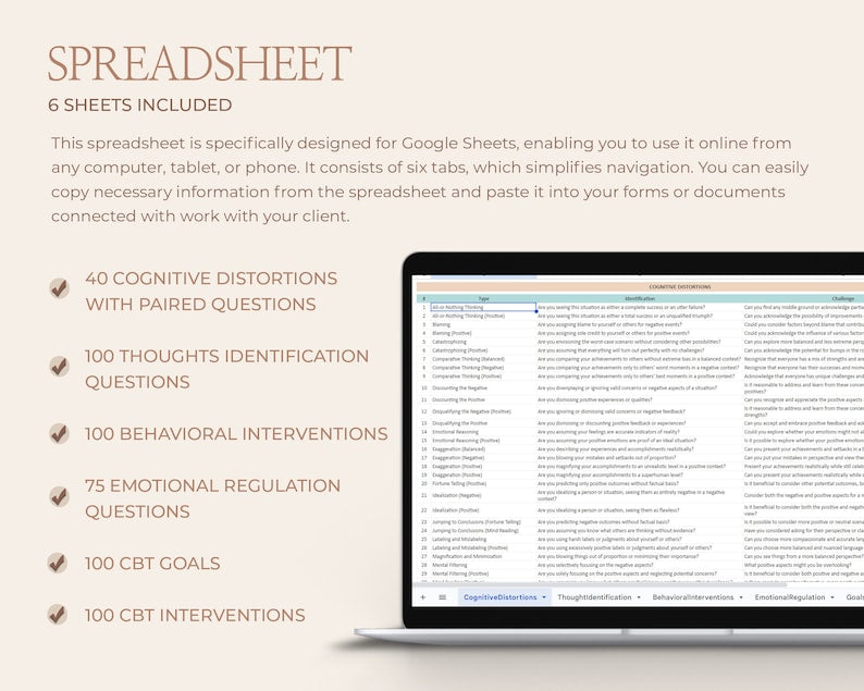 Empower Your Therapy: CBT Tools and Templates for Success_BrainAcademy.store