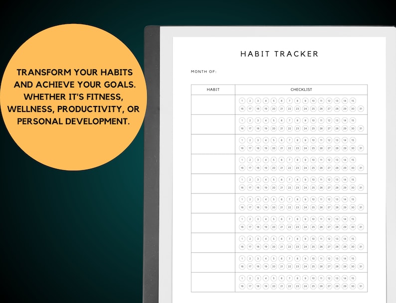 reMarkable Habit & Goal Tracker Template_BrainAcademy.store